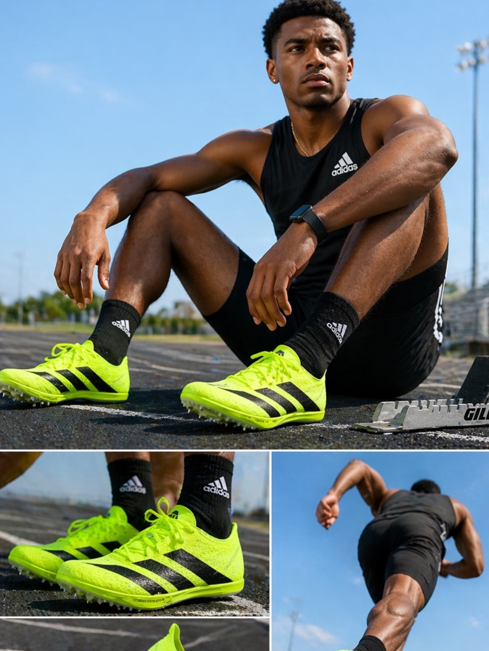 Adidas Adizero Prime SP 3 Strung Spikes Lucid Lemon Black Sz 7.5 M/8.5 W IH5800